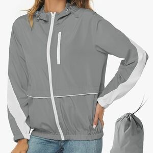 NWOT Lightweight Waterproof Windbreaker Rain Jackets Outdoor Raincoat Large